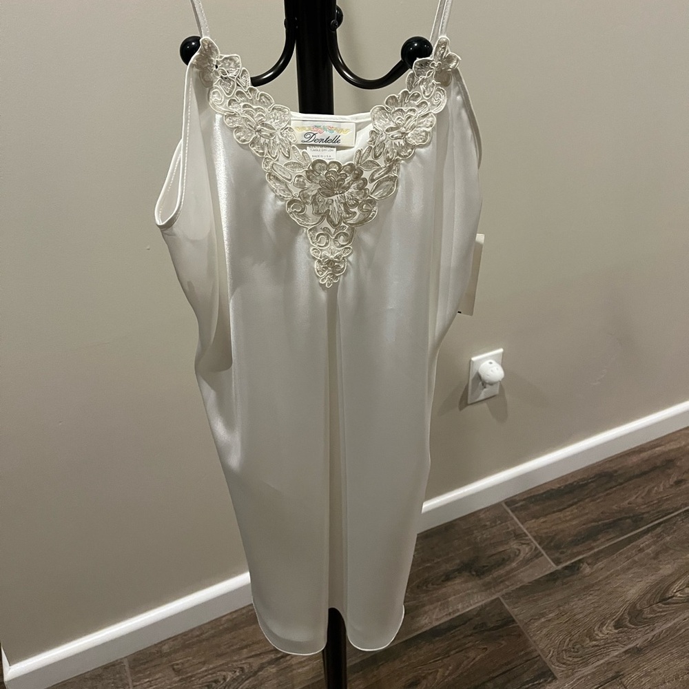 Delicate White Satin Chemise by Dentelle